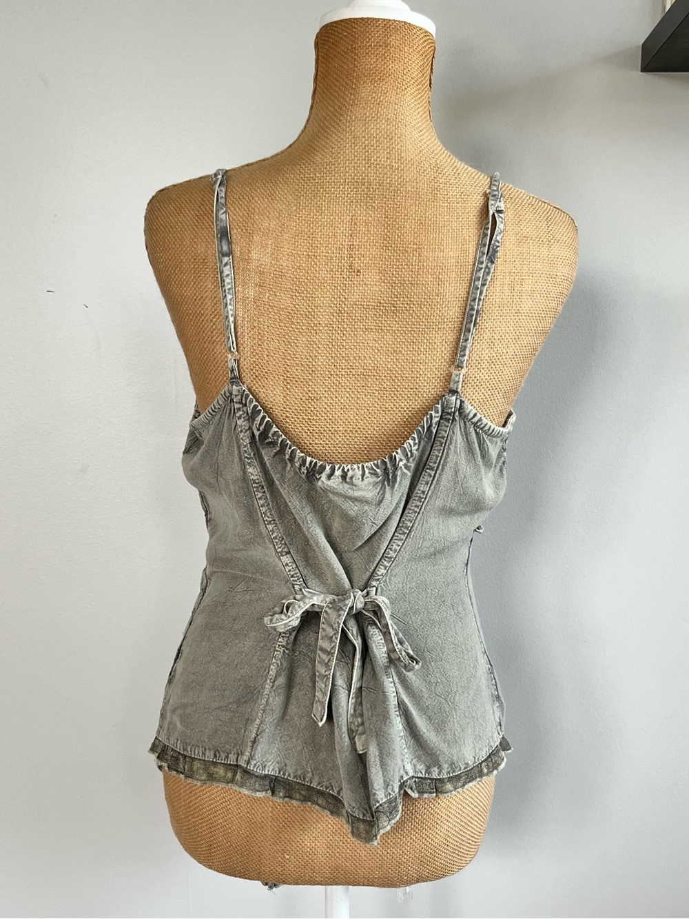 Fabulous Y2K Fairy Grunge Embellished Asymmetrical Handkerchief Hem Cami Top S - Picture 4 of 8